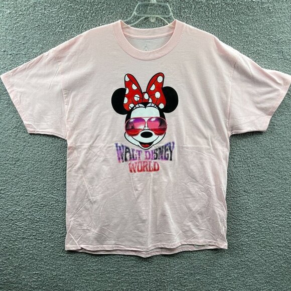 Minnie Mouse Womens Top Extra Large Pink 100% Cotton Walt Disney Pullover Shirt - Picture 1 of 7